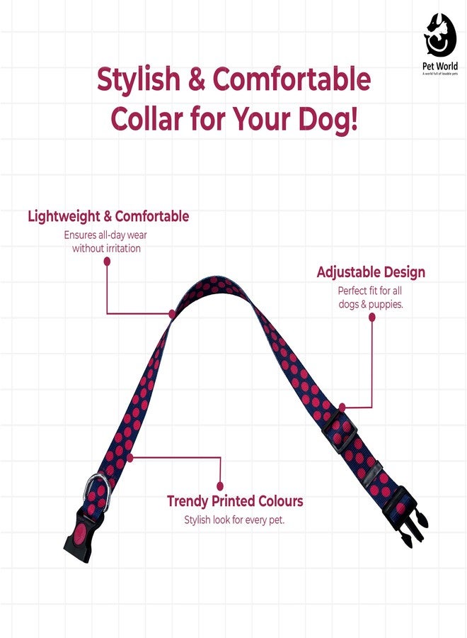 Pet World Adjustable Dog Printed Collar | Suitable for All Dogs and Puppies | with Heavy Duty Durable Buckle | Safe Design and Comfortable for Pets | Large Size | Light in Weight - Image 2